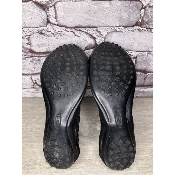 Tod's Black Leather Cap Toe Buckle Ballerina Ballet Flats Women's Sz 10M US/41EU - Picture 13 of 16